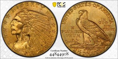 1911-D $2.50 Strong D MS65