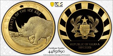 2021 500 Ced Woolly Rhinoceros Giants of the Ice Age PR69DCAM