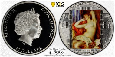 2012 $20 Masterpieces of Art Colorized Renoir - Sleeping Bather PR69DCAM