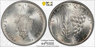 1975 500 L Holy Year - Forgiveness Anno XIII MS66