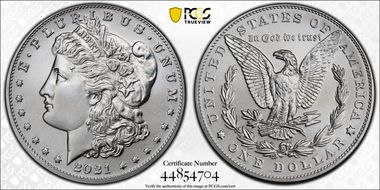 2021 $1 Morgan Dollar 100th Anniversary MS70