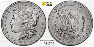 2021-O Privy $1 Morgan Dollar 100th Anniversary MS70