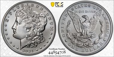 2021-CC Privy $1 Morgan Dollar 100th Anniversary MS70