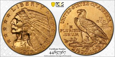 1915 $2.50 AU58