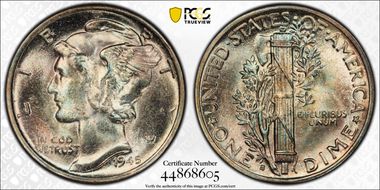 1945-S 10C Micro S MS67+