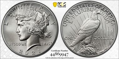2021 $1 Peace Dollar 100th Anniversary MS69
