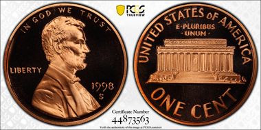 1998-S 1C PR70DCAM