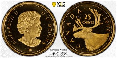 2010 25C Caribou Gold PR69DCAM