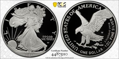 2021-W  $1 Silver Eagle - Type 2 PR70DCAM