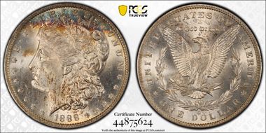 1888-O $1 VAM 9, Doubled Arrows MS64