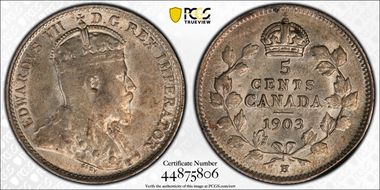 1903-H 5C Small H AU58