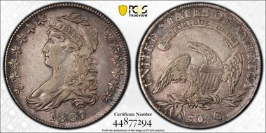 1807 50C Large Stars 50/20 XF40