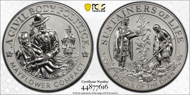 2020 Medal Mayflower 400th Anniversary Reverse Proof PR69