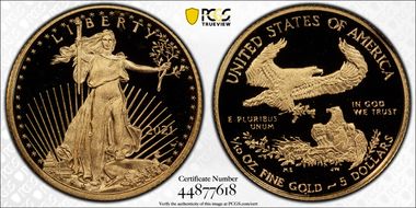 2021-W $5 Gold Eagle - Type 1 PR69DCAM