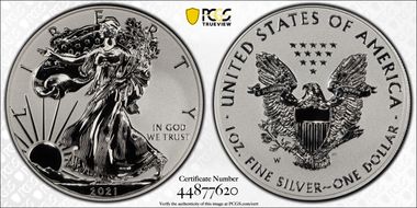 2021-W $1 Silver Eagle Rev PR - Type 1 Designer Edition PR69