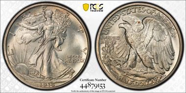1918 50C MS64