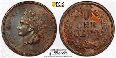 1873 1C Closed 3 AU58BN