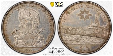 1881 5 Fr Fribourg R-403 AU55