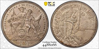 1883 5 Fr Lugano R-1373 N1