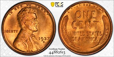 1937-D 1C MS67+ RD