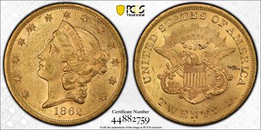 1862 $20 MS61