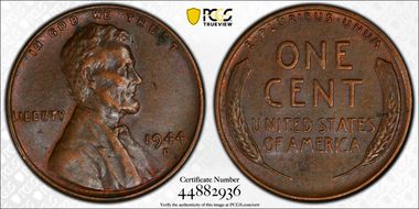 1944-D/D 1C RPM FS-502 AU55BN