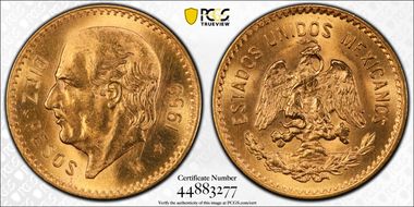 1959-M 10 Peso KM-473  Au MS64