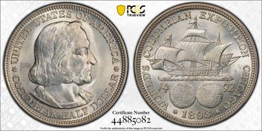 1893 50C Columbian MS65