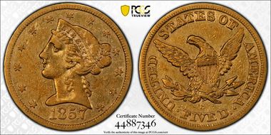 1857-S $5 N1