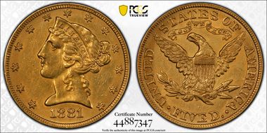 1881 $5 N1