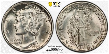 1936 10C DDO FS-101 MS63FB