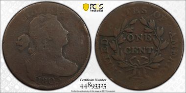 1803 1C Large Date, Small Fraction AG3BN