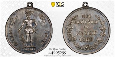 1862 Medal Lugano R-1357b Ag SP1
