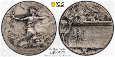 1909 Medal Locarno R-1443b Ag Matte SP64