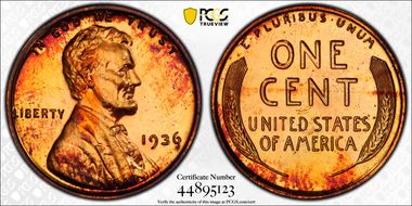 1936 1C Brilliant PR63RB