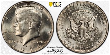 1974-D 50C Doubled Die Obv,  FS-101 MS65