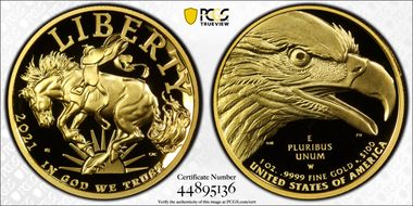 2021-W $100 American Liberty High Relief .9999 Fine PR70DCAM