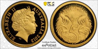 2012 5C Echidna 0.5g Gold PR69DCAM