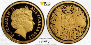 2012 50C Coat of Arms  0.5g Gold PR70DCAM
