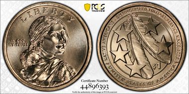 2021-D $1 Native American, Position B First Strike MS68