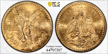 1946 50 Peso KM-481  Au MS66