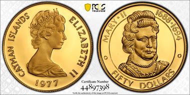 1977 $50 Mary II PR70DCAM