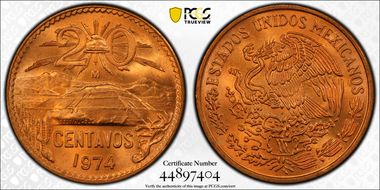 1974-Mo 20C Bronze MS67RD