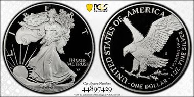 2021-S $1 Silver Eagle - Type 2 Limited Edition Proof Set - First Strike PR70DCAM