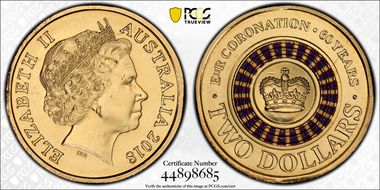 2018 $2 Queen's Coronation Colorized 30th Ann. $2 Coin MS67