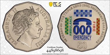 2011 50C Triple Zero Anniversary Colorized MS68