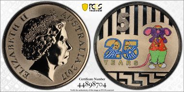 2017 5C Bananas in Pyjamas Colorized Frosted Uncirculated MS70