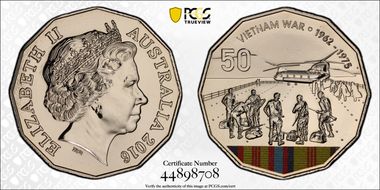 2016 50C Vietnam War Colorized MS69