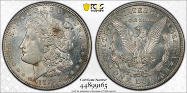 1921 $1 Morgan AU58