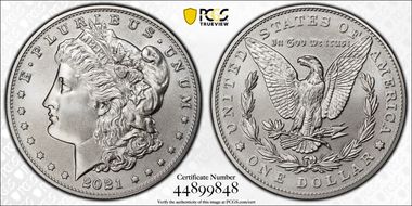 2021 $1 Morgan Dollar 100th Anniversary MS70